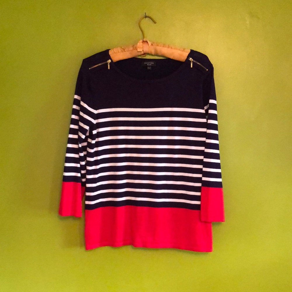 Knit 3/4 length sleeve top size L